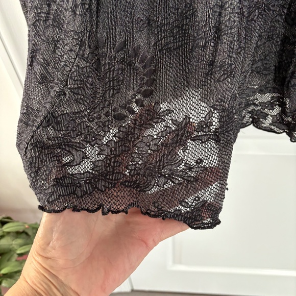 Vintage Chico's Black & Grey Lace Maxi Skirt - Picture 3 of 6